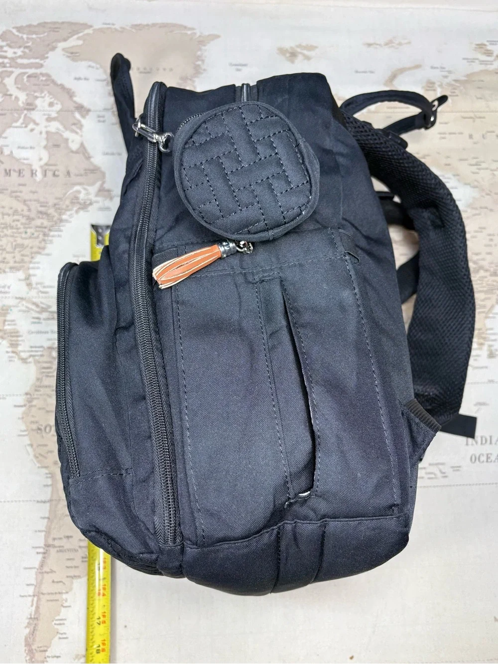 BabbleRoo Black Diaper Bag Backpack Changing Pad Pacifier Case Multi Pocket Baby
